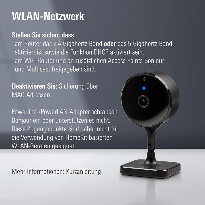 Eve Cam - Smarte Innenkamera, 1080p-Auflösung, WLAN, 100 Prozent Privatsphäre, HomeKit Secure Video,