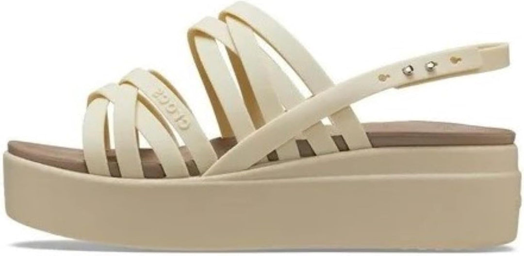 Crocs Damen Brooklyn Low Strappy Wedges Sandalen 39/40 EU Bone, 39/40 EU Bone