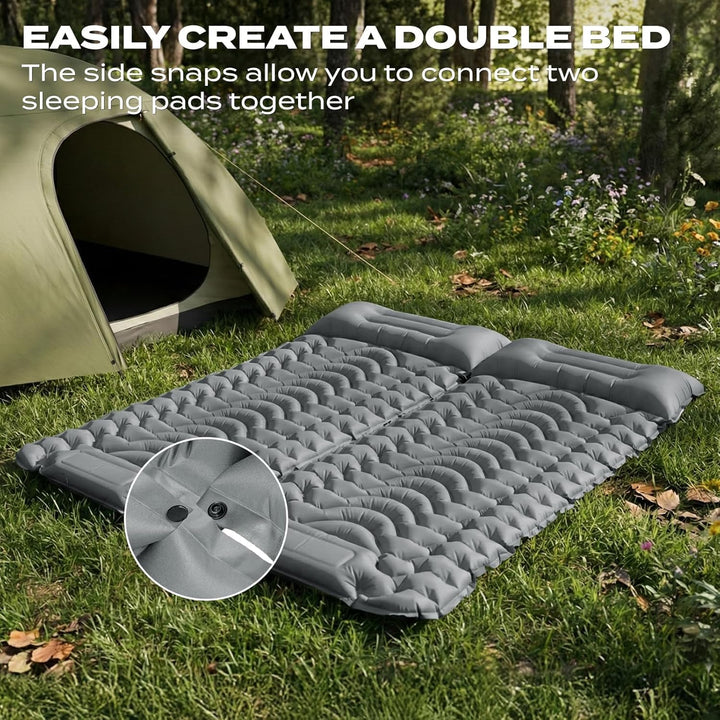 Isomatte Camping mit integrierter Fusspumpe 8cm Dicke Aufblasbare Campingmatte Outdoor, Wasserdicht