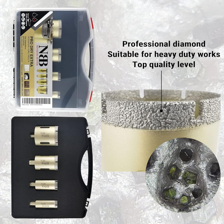 NBB Diamant lochsäge mit M14 Diamantbohrer Diamantkrone zum Trocken- oder Nass bohren auf hartem Por