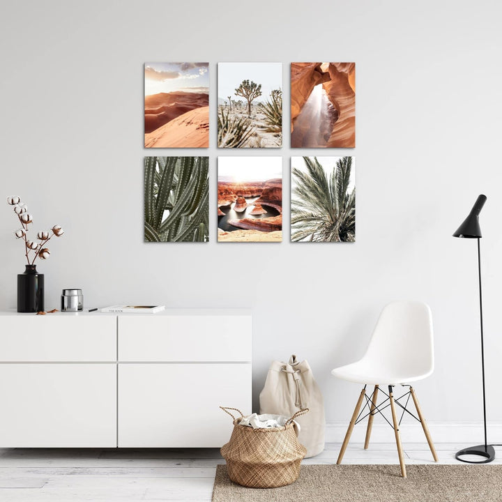 Novart Set Wandbilder - KEIN EXTRA RAHMEN BENÖTIGT - Wohnzimmer Schlafzimmer - Bilder Modern Landsch