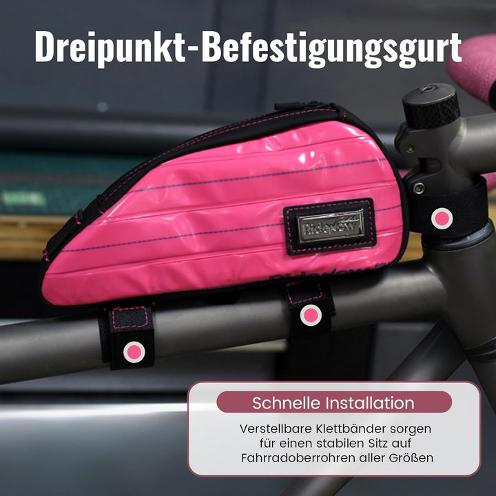 RIDENOW Fahrradtasche Rahmentasche aus recycelten TPU-Schläuchen & Gummischläuchen, Schmale wasserdi