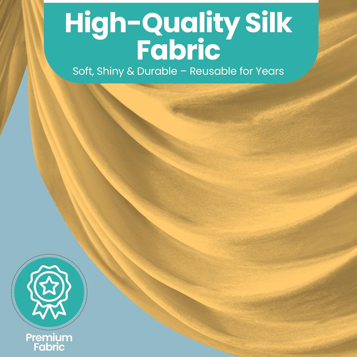 Trimming Shop Vorhang Swag Gold Ice Silk Abnehmbare Girlande für Vorhänge 3 Meter Hintergrund Girlan