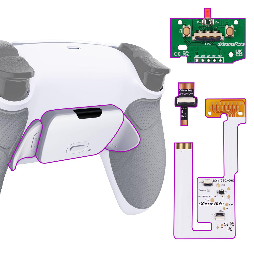 eXtremeRate Programmierbares Rise Remap Kit für ps5 Controller BDM-030/040, Remap Platine & Rückseit
