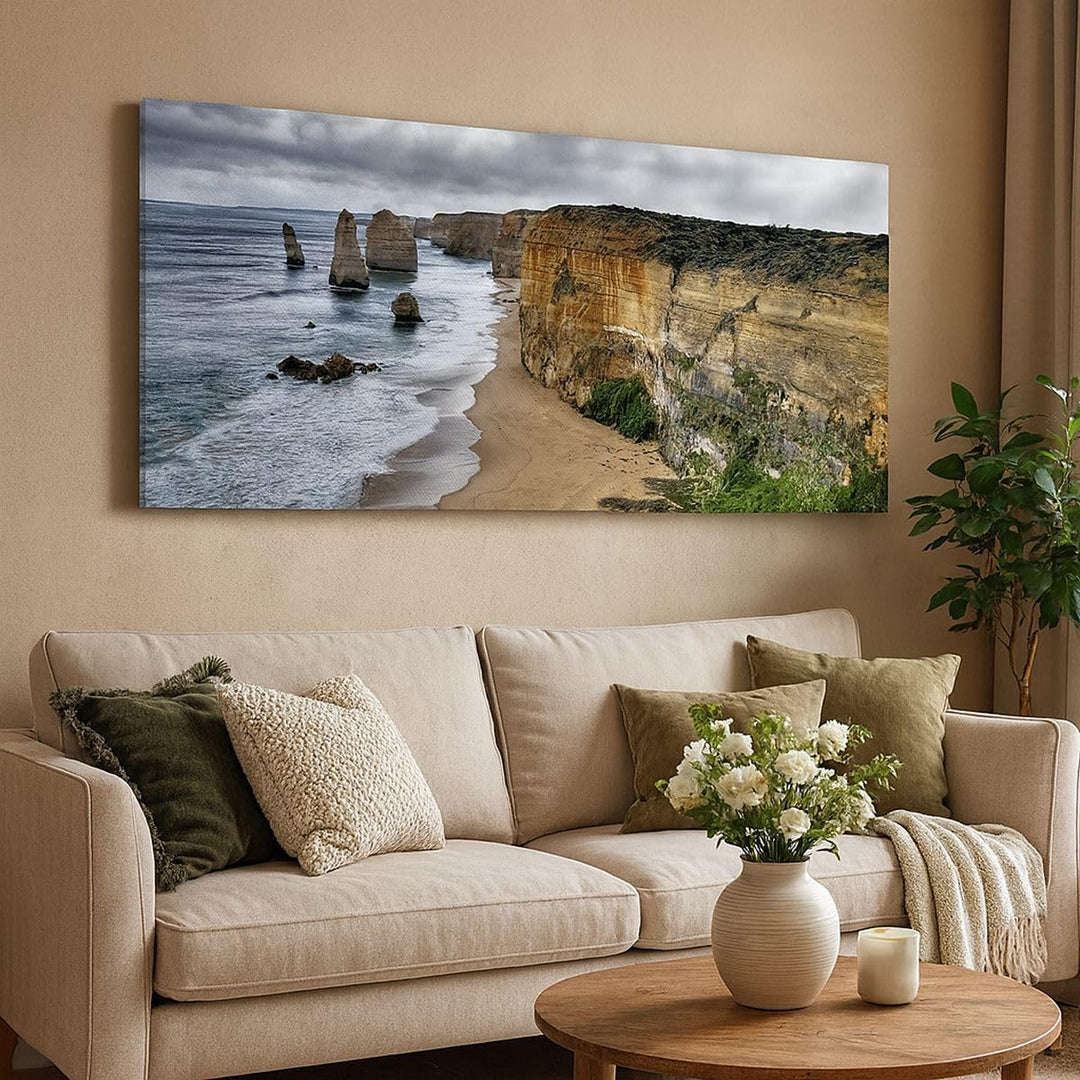 Wandbilder Dekoration Wohnzimmer Strand Ozean Landschaft Panorama Bilder auf Leinwand 120x50cm Leinw
