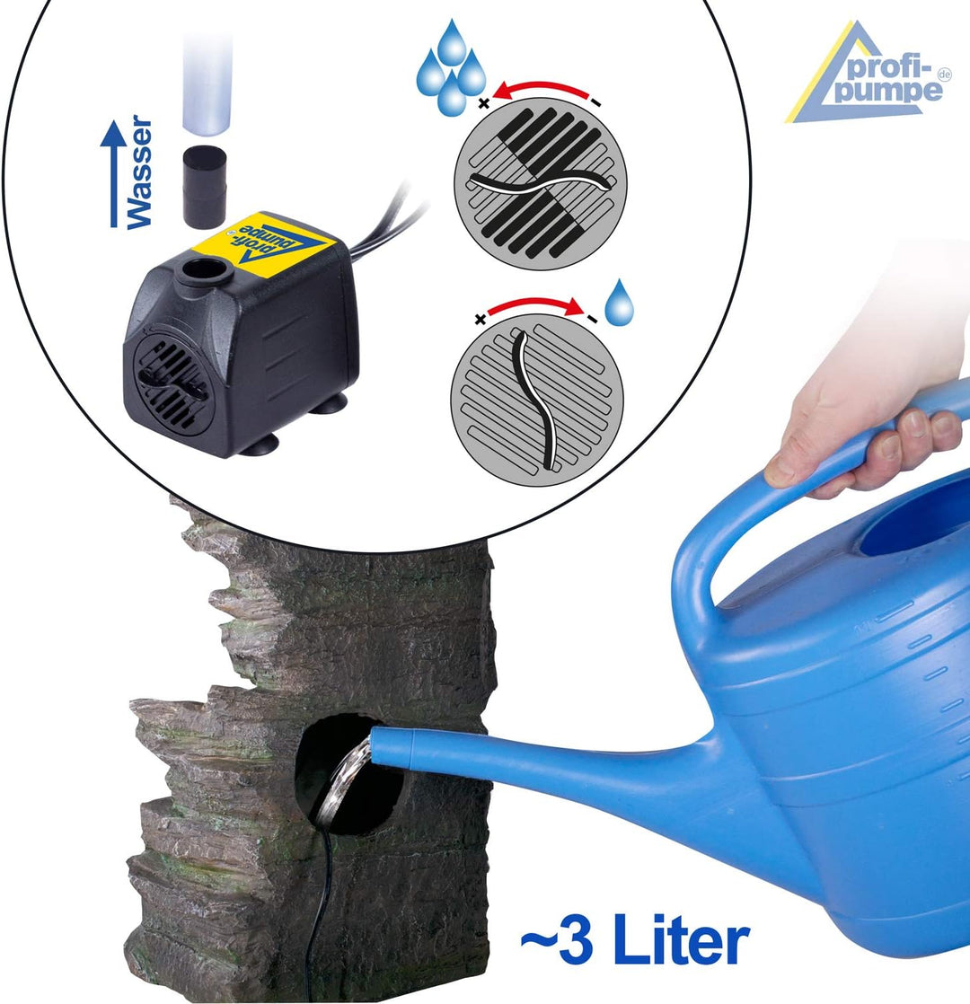 Gartenbrunnen Brunnen Zierbrunnen Zimmerbrunnen Springbrunnen Brunnen mit LED-Licht 230V Wasserfall