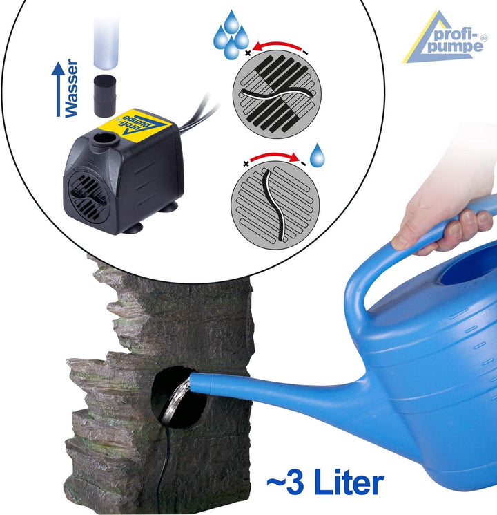 Gartenbrunnen Brunnen Zierbrunnen Zimmerbrunnen Springbrunnen Brunnen mit LED-Licht 230V Wasserfall