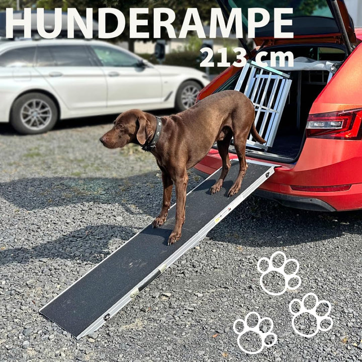 Petigi Hunderampe Hundetreppe Auto Kofferraum Treppen Rampe Einstiegshilfe für Hunde Klappbar Alumin