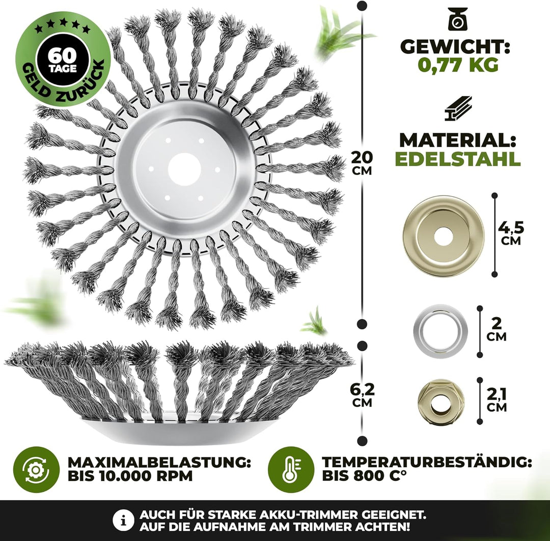 Adler Focus Unkrautbürste Light, Neuentwicklung 2024 für Freischneider | Wildkrautbürste für Motorse