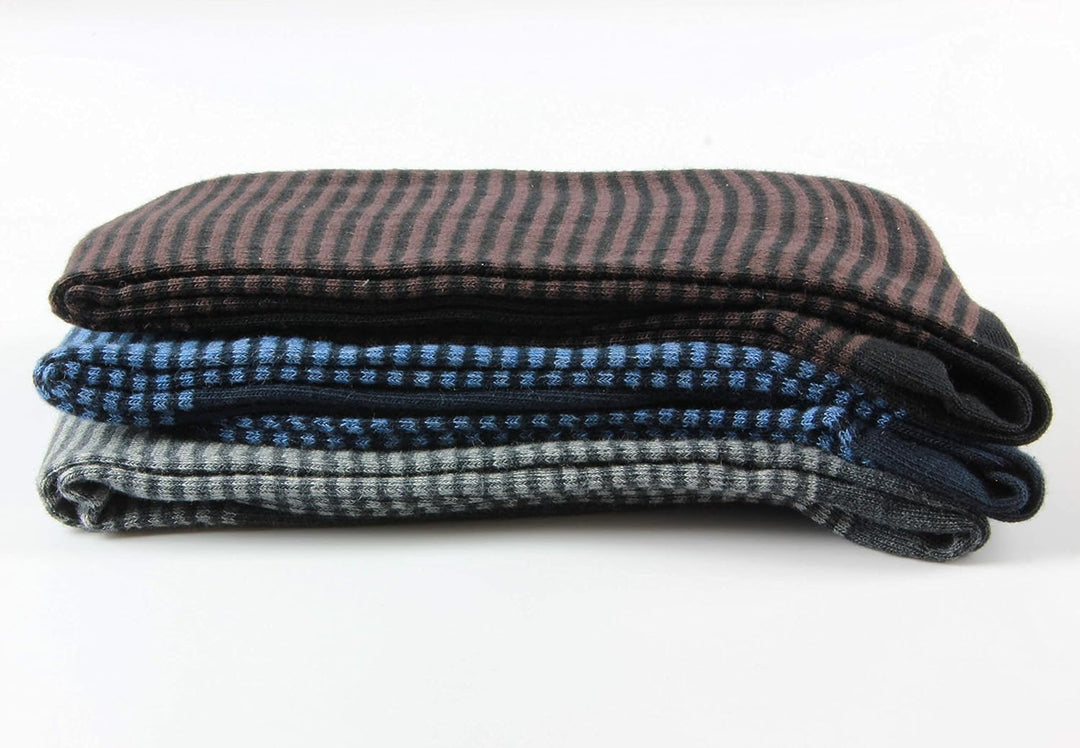 Citycalze Lange gestreifte Socken für Herren, aus warmer Baumwolle, weich, 6 Paar, hergestellt in It