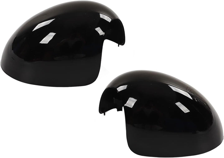 Aramox Ersatz-Rückspiegelabdeckung, Glänzend Schwarz, Links und Rechts, Paar für Mini Cooper R55 R56