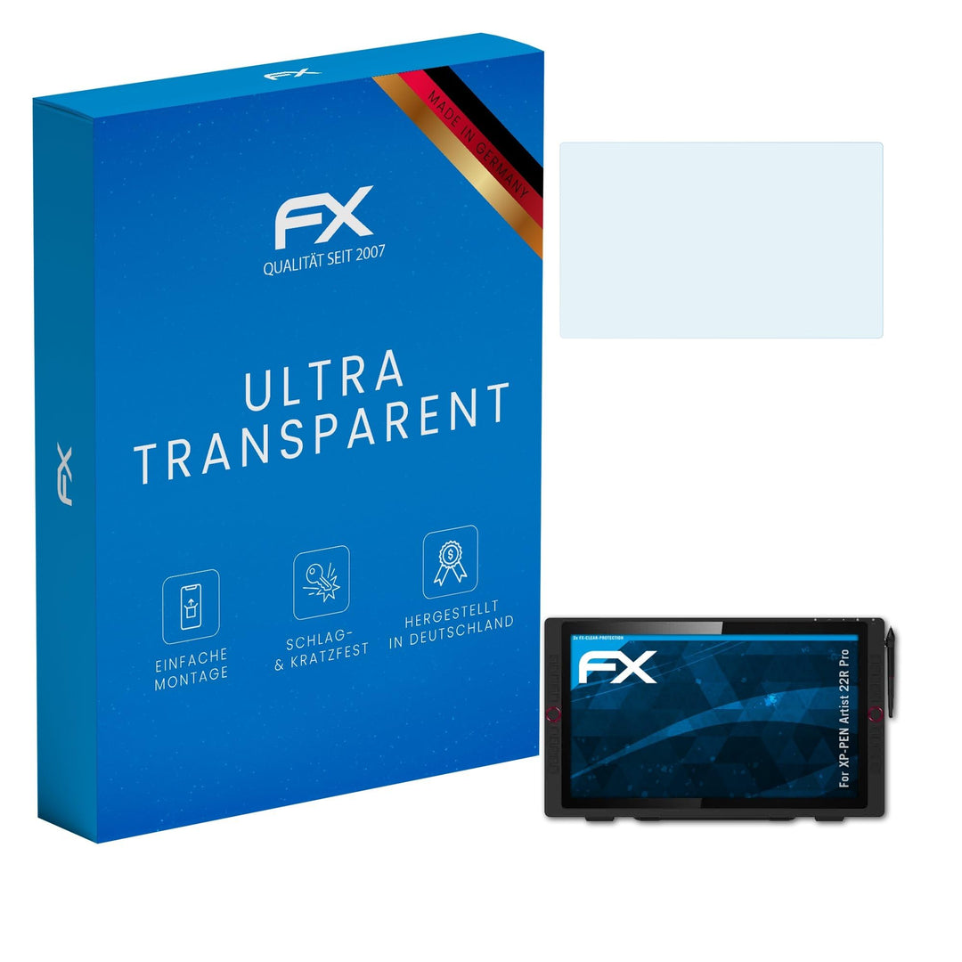 atFoliX Schutzfolie kompatibel mit XP-PEN Artist 22R Pro Folie, ultraklare FX Displayschutzfolie (2X