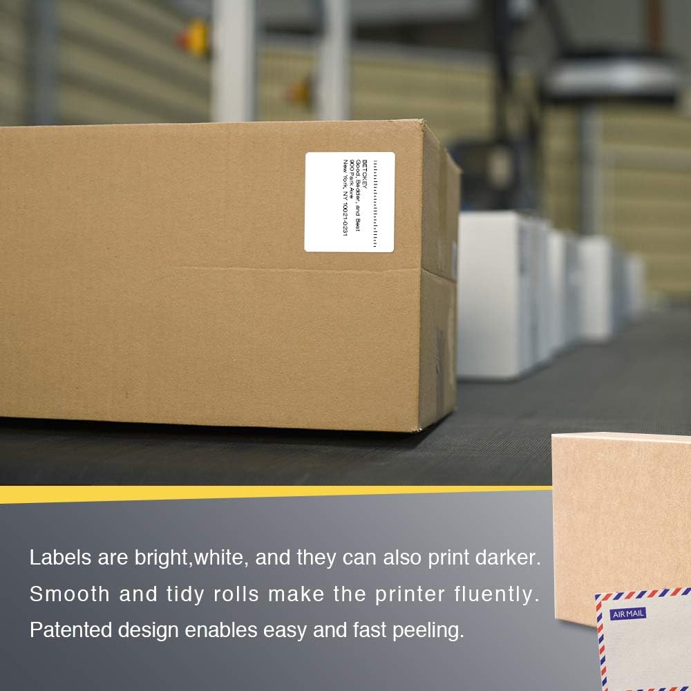 BETCKEY - 57mm x 51mm(2,25 in x 2 in) Perforierte Barcode/Adresse Thermoetiketten Kompatibel mit Zeb