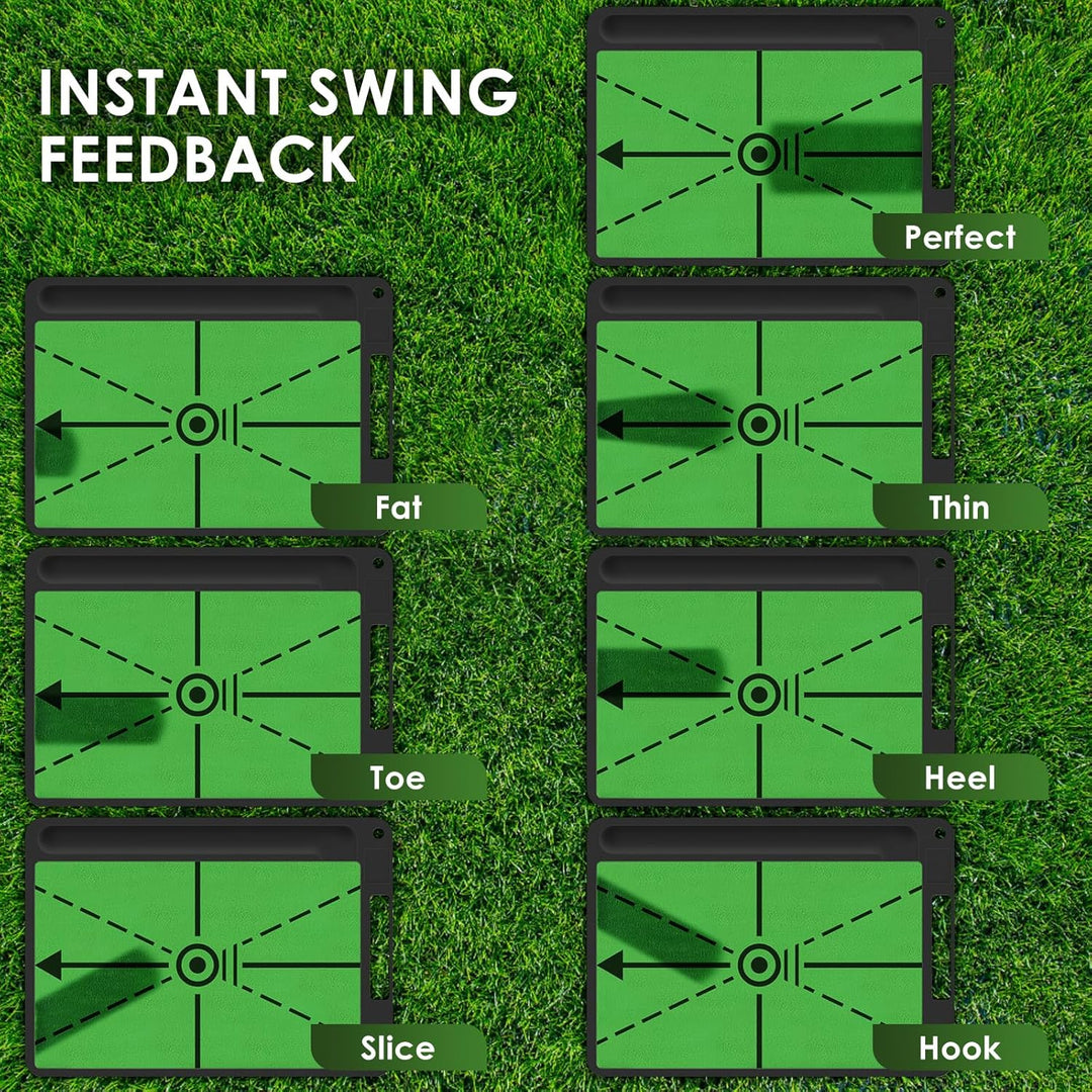 BROTOU Abschlagmatte, Premium Dual-Turf Schwungtrainer Trainingsmatte zur Schwungerkennung, Feedback