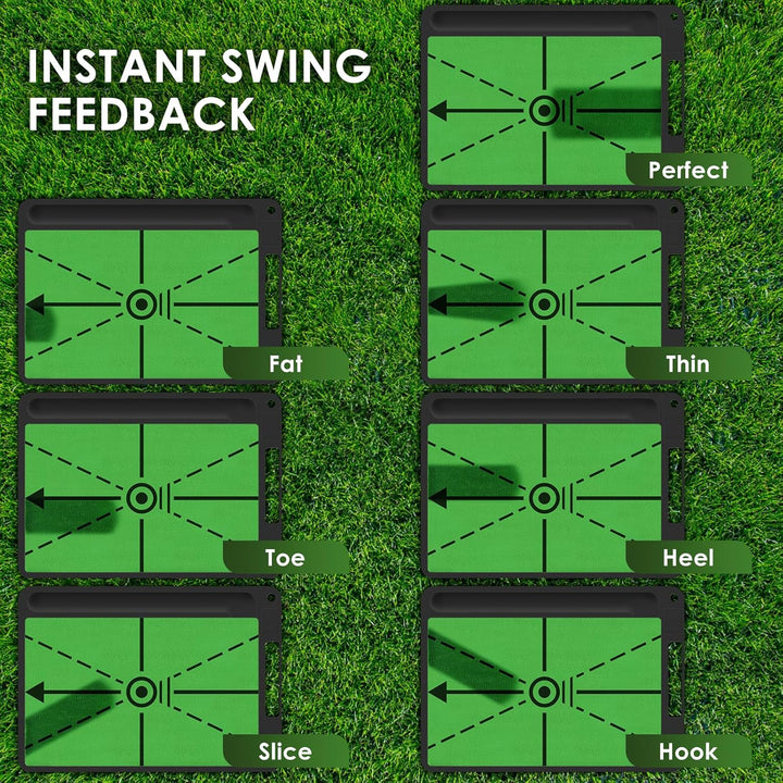 BROTOU Abschlagmatte, Premium Dual-Turf Schwungtrainer Trainingsmatte zur Schwungerkennung, Feedback