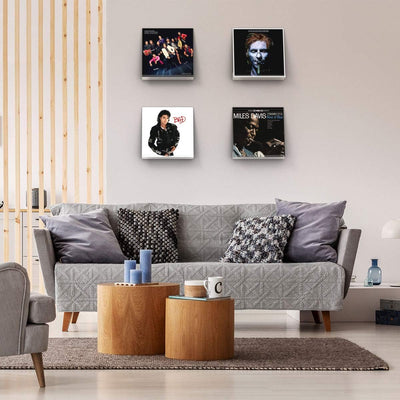 HIIMIEI Vinyl Wandhalterung 6 er für Platten und Fotos, 30,5 x 4,3 x 4,5 cm Schallplatten Wandhalter