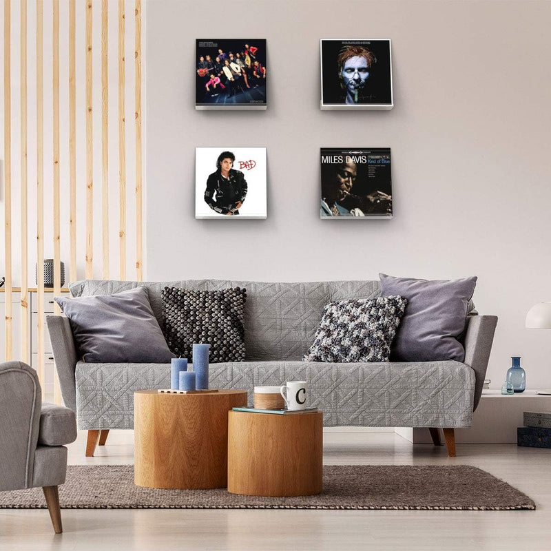HIIMIEI Vinyl Wandhalterung 6 er für Platten und Fotos, 30,5 x 4,3 x 4,5 cm Schallplatten Wandhalter