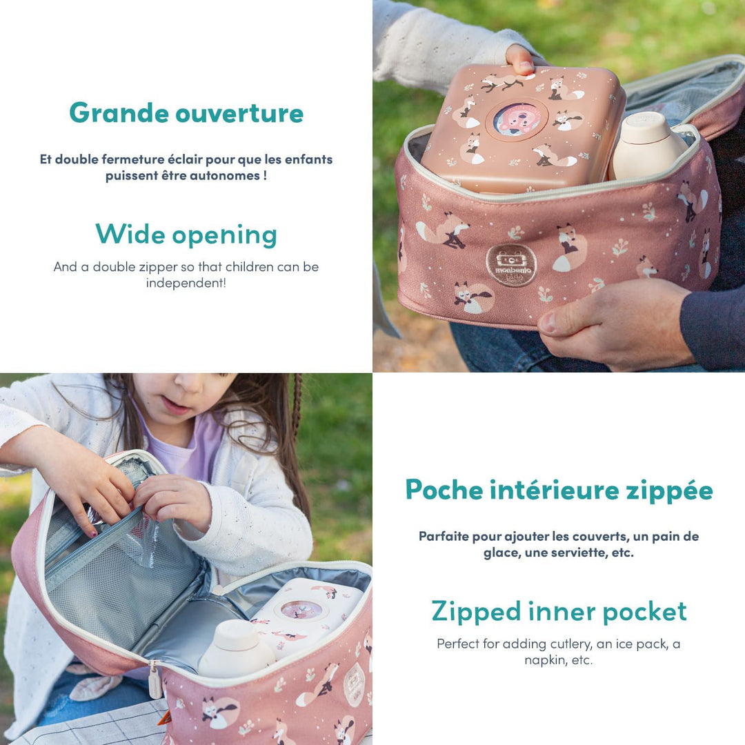 monbento - Kühltasche für Kinder Frosty blau Wolf - Lunch Tasche zum Transportieren Lunchbox, Trinkf