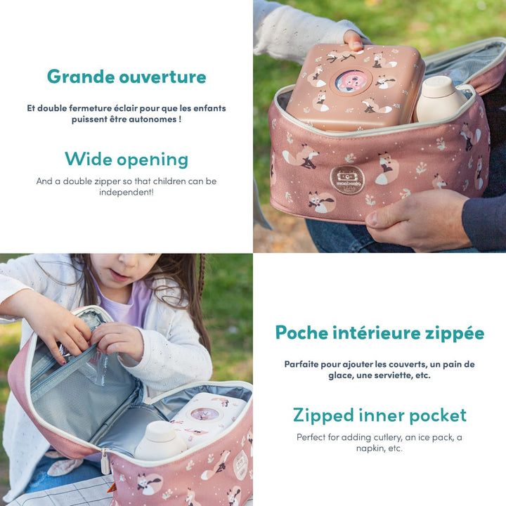 monbento - Kühltasche für Kinder Frosty blau Wolf - Lunch Tasche zum Transportieren Lunchbox, Trinkf