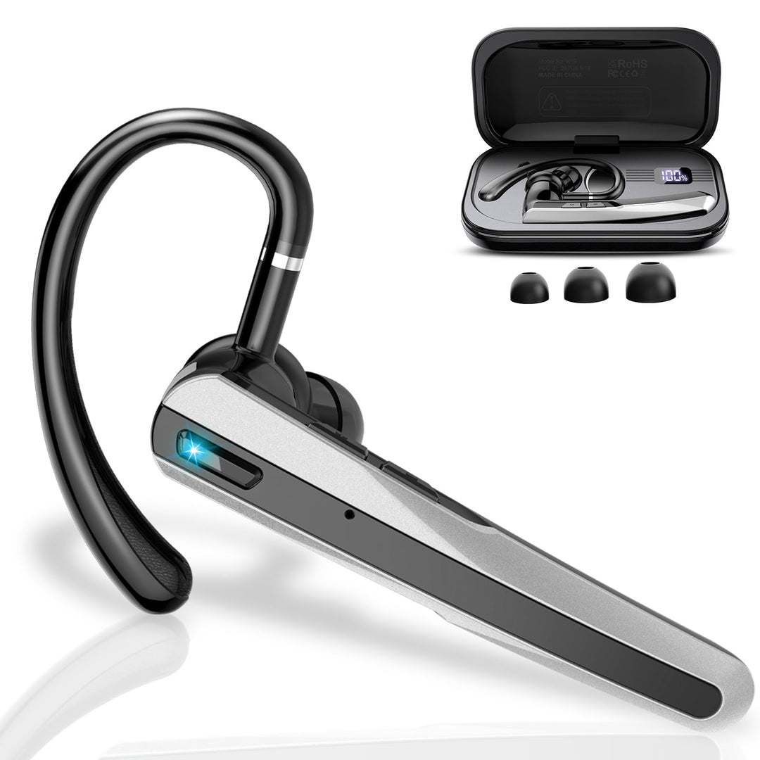 V5.3 Bluetooth Headset, Headset Kabellos Freisprech mit ENC Dual Geräuschunterdrückung Mic, 120 Std