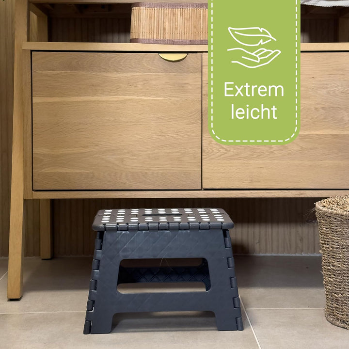 ZOLLNER Tritthocker faltbar - Klapphocker für Kinder und Erwachsene bis 120kg - Anti-Rutsch-Beschich
