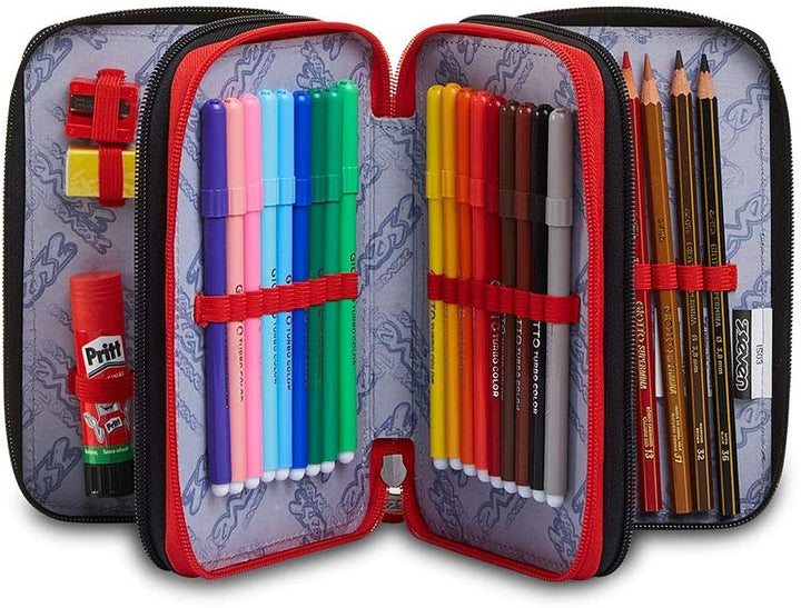 Seven Federmäppchen, Mäppchen, mehrfarbig, Federtasche für Schreibwaren, Etui mit Stiften, Kugelschr