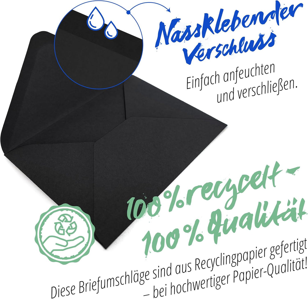 Japun – Briefumschläge (100 Stück) aus Papier, Kuvert, Umschlag ohne Fenster - DIN C5-220 x 156 mm -