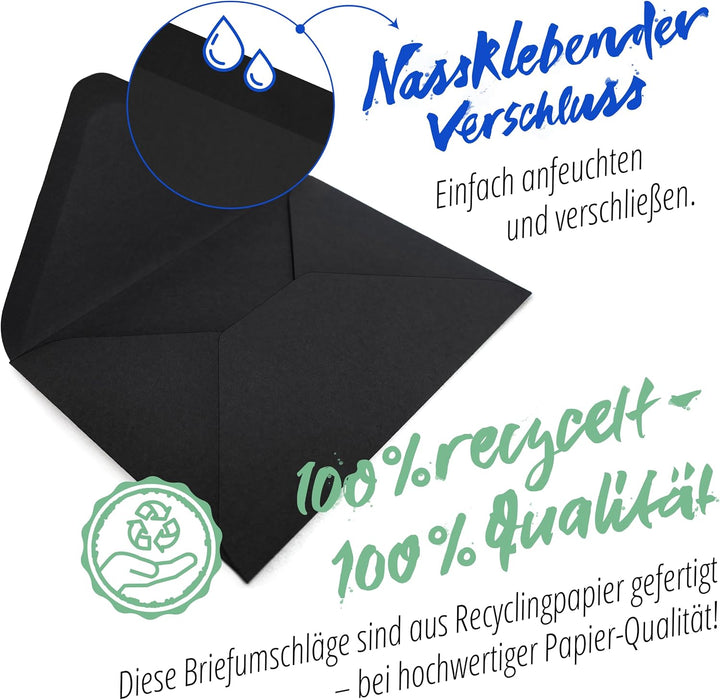 Japun – Briefumschläge (100 Stück) aus Papier, Kuvert, Umschlag ohne Fenster - DIN C5-220 x 156 mm -
