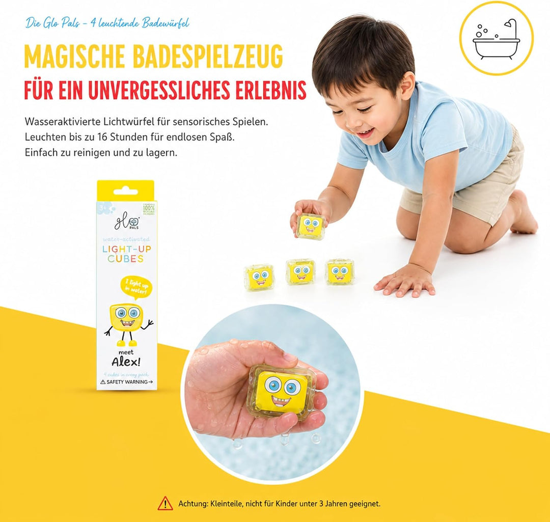 Glo Pals 4 leuchtende Würfel für EIN einzigartiges sensorisches Erlebnis und Magische Lichtshow für