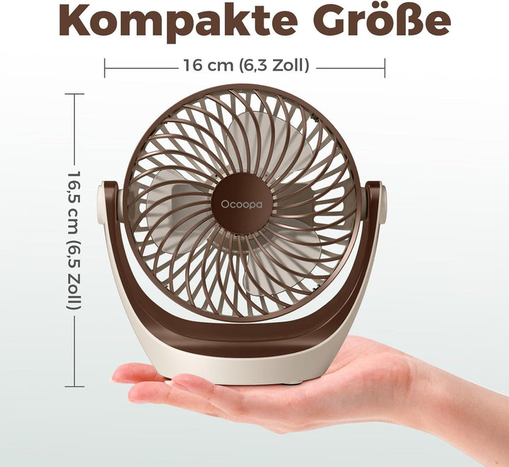 OCOOPA USB Ventilator, Ventilator klein Tischventilator mit starkem Luftstrom und Leise Betrieb 3 Ge