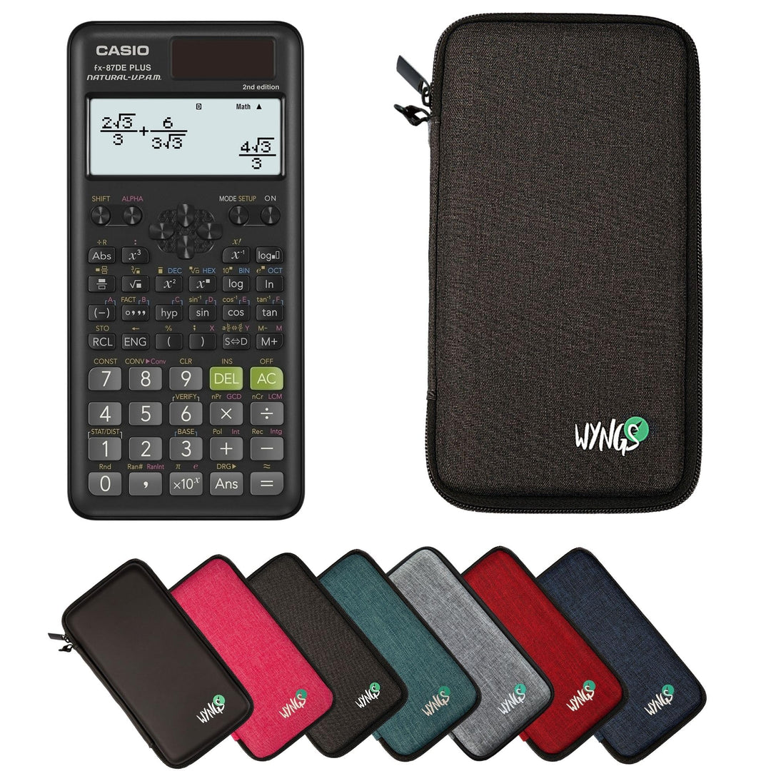 CALCUSO Sparpaket: Casio FX-87DE Plus 2 technisch-wissenschaftlicher Taschenrechner + WYNGS Schutzta