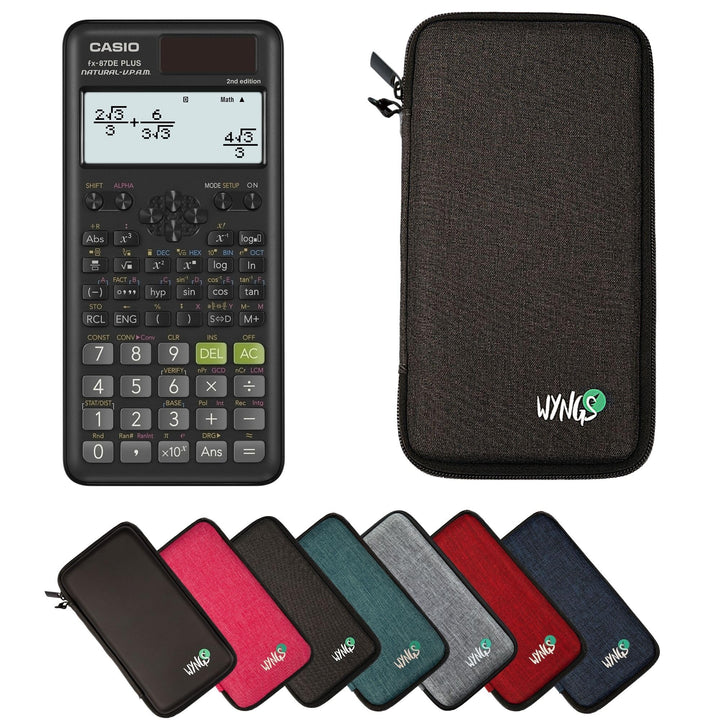 CALCUSO Sparpaket: Casio FX-87DE Plus 2 technisch-wissenschaftlicher Taschenrechner + WYNGS Schutzta