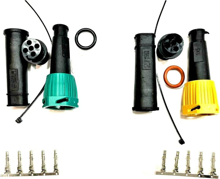Bajonettstecker M10 5-polig 6-polig für Anhänger Rückleuchten – Gelb Links/Grün Rechts/Set mit Kabel
