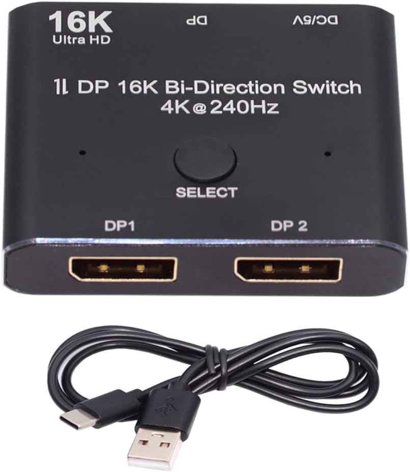 chenyang DisplayPort 16K Switch Splitter HUB 2 in 1 Out unterstützt bidirektionale Anzeige HDCP SST