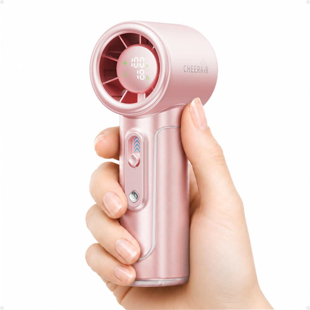 Handventilator Tragbar, Leistungsstarker Mini Ventilator, 5000mAh Akku bis zu 18 Std. Laufzeit, Tasc