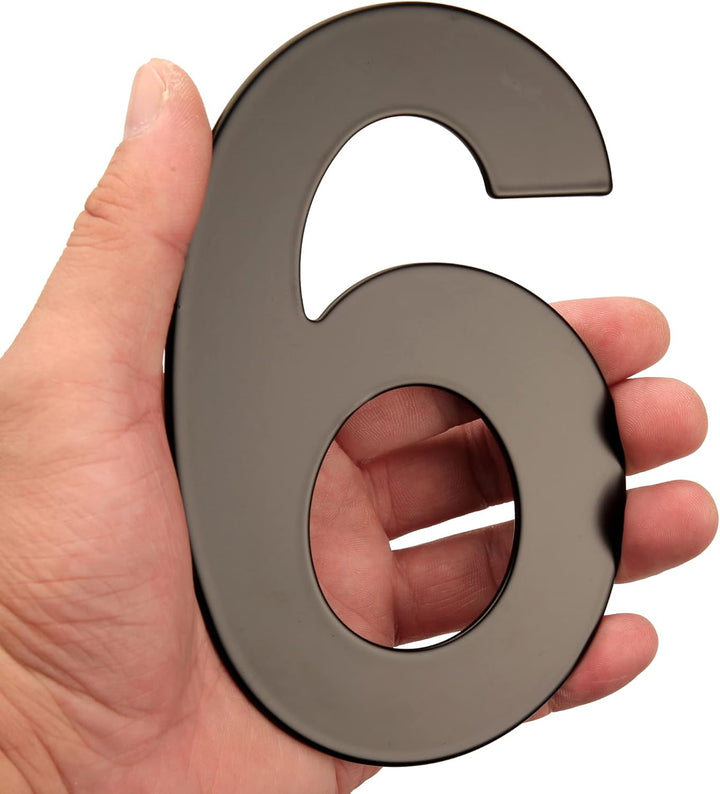 HASWARE 304 Edelstahl Moderne Hausnummer 6 Zoll/15cm Stilvolle Tür Alphabet Plakette für Strasse Hom