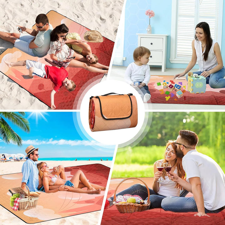 Picknickdecke isoliert 200 x 200cm XXL wasserdicht, 210D Oxford Campingdecke Ultraleicht, Picnic Bla