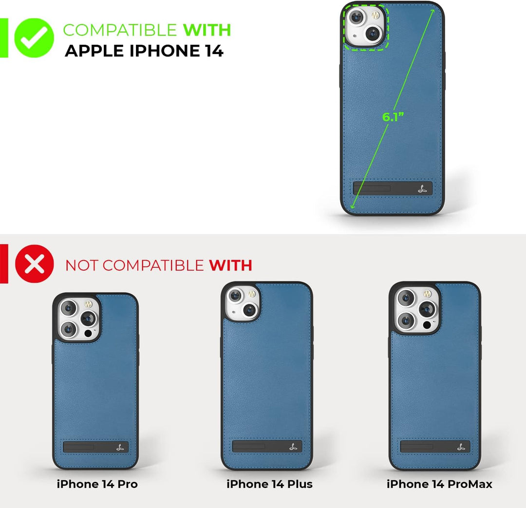 Snakehive Metro Lederhülle für Apple iPhone 14 || Echtleder Handyhülle mit Standfunktion || Echtlede