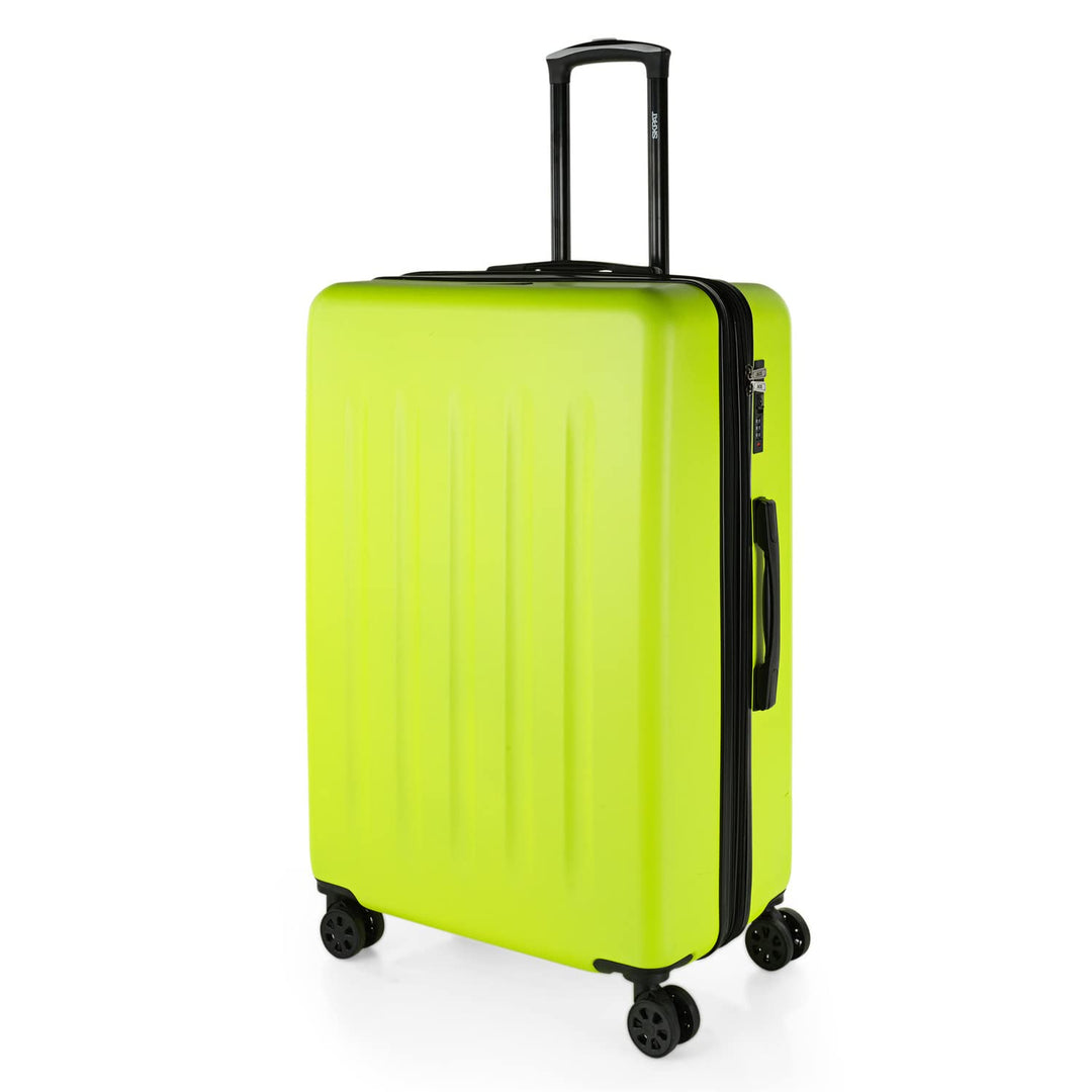 SKPAT Reisekoffer-Set, 4 Räder, Reisekoffer-Set, leicht, mit Zahlenschloss Pistaziengrün M, Pistazie