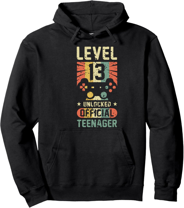 Offiziell Teenager 13. Geburtstag Geschenk Level 13 Unlocked Pullover Hoodie