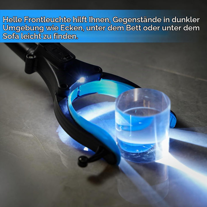 Kekoy 81cm Greifer mit Licht, Faltbare Greifzange für Senioren, Aluminium Müllgreifer Zange, mit Dre