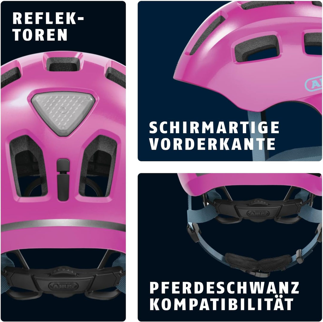 ABUS Fahrradhelm Youn-I 2.0 - mit Licht für Kinder, Jugendliche und junge Erwachsene - für Mädels un