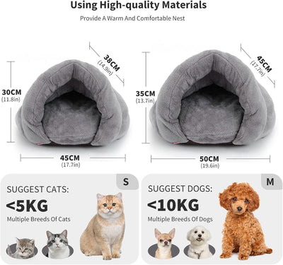 PETCUTE Haustierbett Katzenbetten Hundebetten Katze Kuschelhöhle für Katze Warmer Plüsch Katzenhöhle