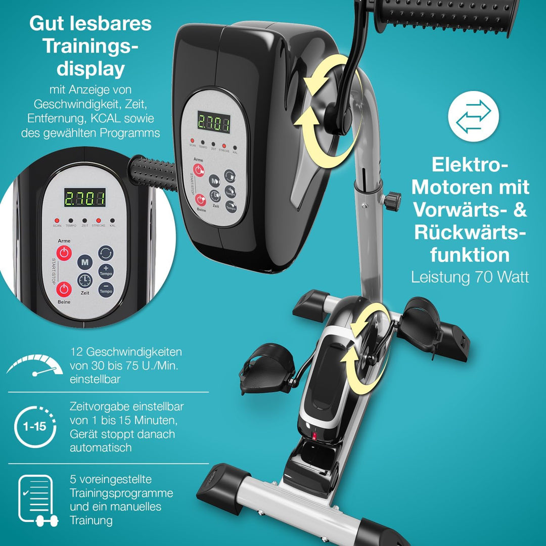 maxVitalis 2in1 Arm und Beintrainer mit Motorunterstützung, Elektro Heimtrainer höhenverstellbar, pa