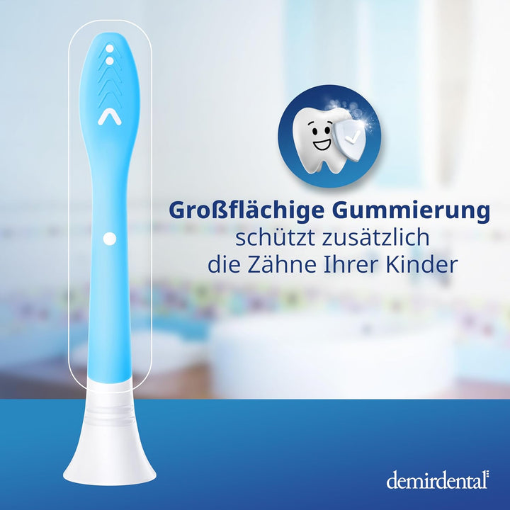 demirdental Kinder Ersatzbürsten passend für Philips Sonicare Kids, Bürstenköpfe ab 7 Jahre, entspri