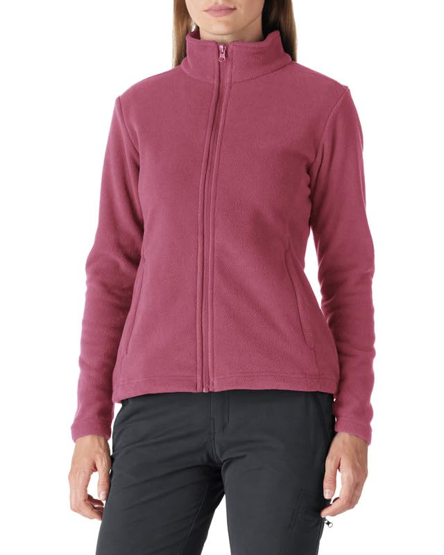 Outdoor Ventures Damen Fleecejacke mit Durchgehendem Reissverschluss Stehkragen Frauen Leichte Fleec