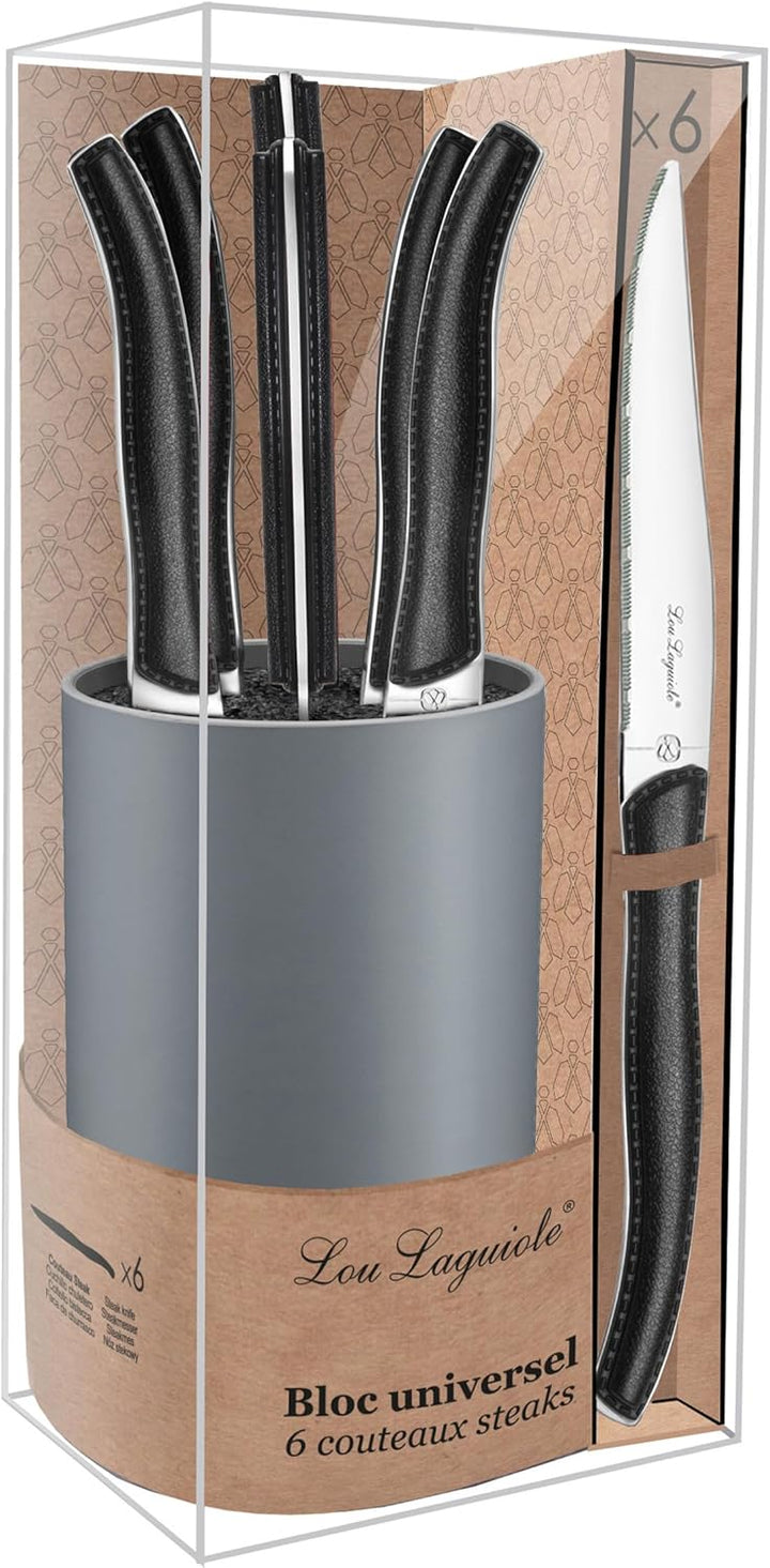 Amefa Steakmesser Set SKY LAG 6-teilig Schwarz 13/0 Klingenstahl hochglanzpoliert Kunststoffgriff in