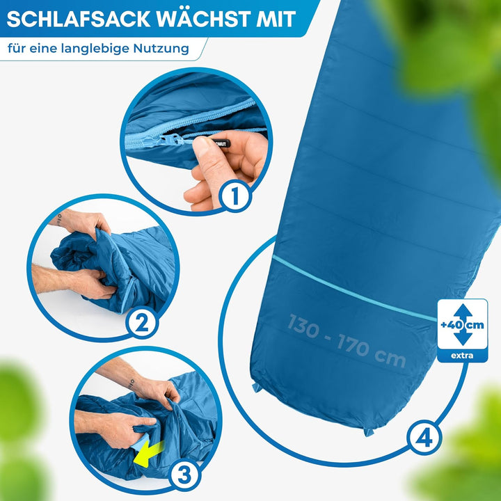 NORDMUT® Schlafsack Kinder mitwachsend für zuverlässigen Kälteschutz – Kinderschlafsack aus schadsto