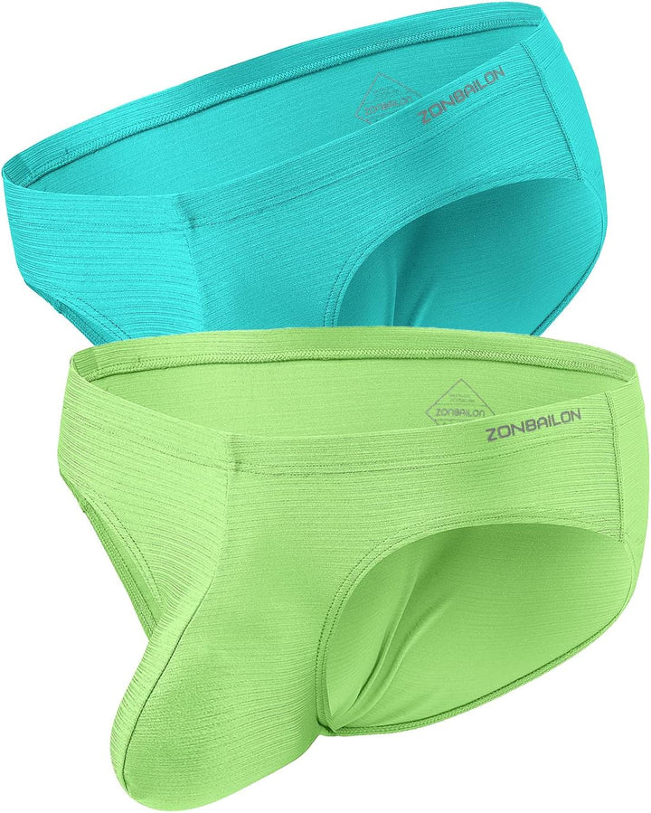 BIATWOWR Bulge Slip Herren Eisseide Unterwäsche Sexy Mens Underwear Briefs aus EIS-Seide mit niedrig