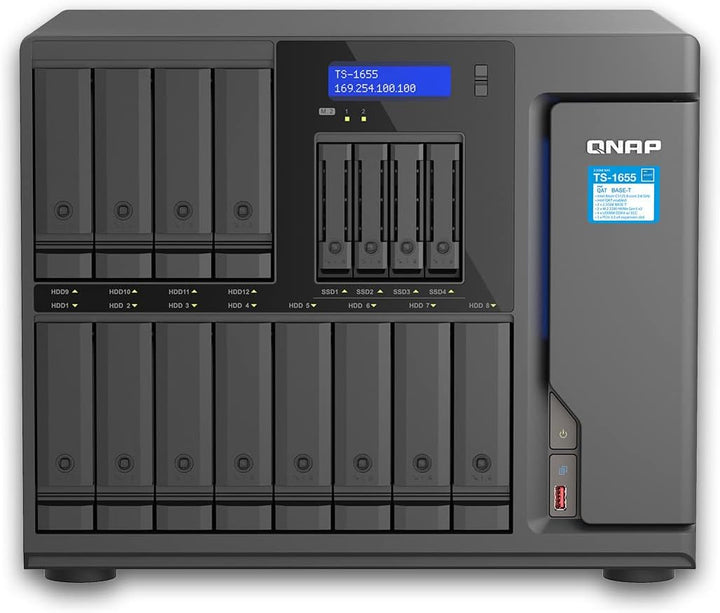 Qnap TS-1655-8G | 16-Bay, Intel Atom, 3X PCIe Gen3, 2.5 GbE NAS
